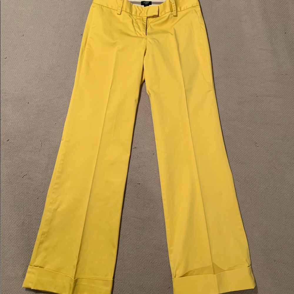 J. Crew Bright Yellow Size 2 City Fit Flare Slacks
